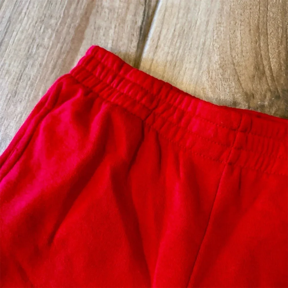 Dr. Seuss Grinch Jogger Sweatpants Womens Size L Red Graphic Fleece